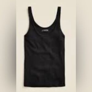 J.Crew New fine rib scoopneck tank top in black